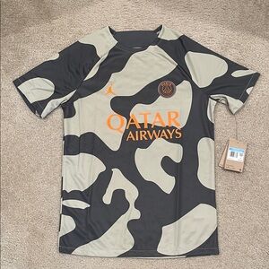 Jordan Paris Saint-Germain Camo 23/24 pro pre match jersey men size M NWT